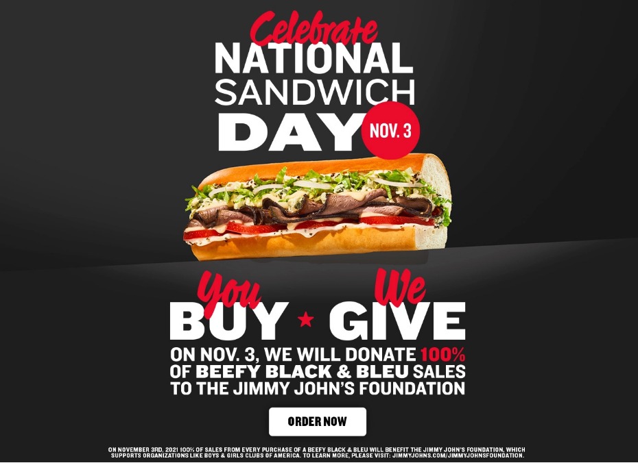 jimmy johns national sandwich day